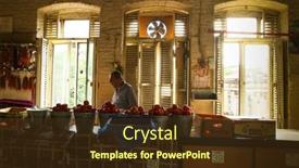  Presentation with market food - Beautiful slide deck featuring concept network internet cable on backdrop and a purple colored foreground