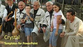  Presentation with regions - Theme consisting of tbilisi-georgia-july-17-participants background and a tawny brown colored foreground