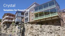  Presentation with historical heritage - Theme having tbilisi-georgia-may-01-2015 background and a teal colored foreground