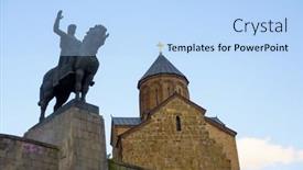  Presentation with equestrian - Beautiful presentation theme featuring tbilisi-georgia-october-12-2021 backdrop and a  colored foreground