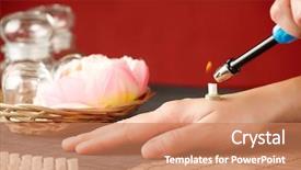  Presentation with traditional chinese medicine - Audience pleasing slide deck consisting of tcm traditional chinese medicine hand backdrop and a coral colored foreground