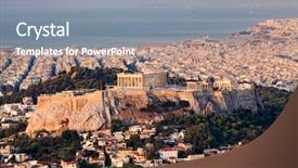  Presentation with aerial view of cape town - Slides enhanced with te - aerial view over athens background and a gray colored foreground