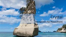  Presentation with marine - Presentation theme consisting of te - beautiful te hoho rock background and a teal colored foreground