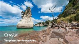  Presentation with new zealand - PPT layouts enhanced with te - beautiful te hoho rock background and a coral colored foreground