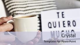 Presentation with love coffee cappuccino coffee - Colorful presentation design enhanced with te - closeup of a young man backdrop and a lemonade colored foreground
