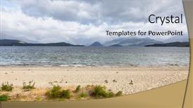  Presentation with new zealand silver fern black - Slide deck enhanced with te - image of a scenery background and a light blue colored foreground