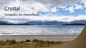  Presentation with new zealand - PPT theme with te - image of a scenery background and a light blue colored foreground