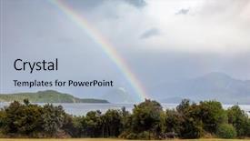  Presentation with new zealand silver fern black - Cool new slide deck with te - image of a scenery backdrop and a light blue colored foreground