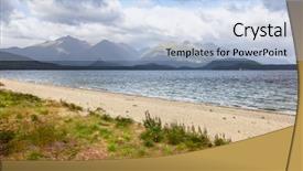  Presentation with new zealand silver fern black - Presentation design consisting of te - image of a scenery background and a light blue colored foreground