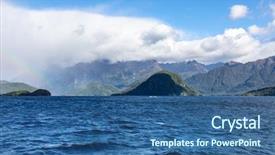  Presentation with new zealand silver fern black - Slide deck having te - image of a scenery background and a ocean colored foreground