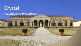 Presentation with italy - Cool new PPT theme with te - palazzo te mantua italy backdrop and a teal colored foreground