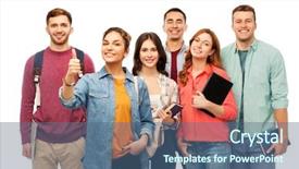  Presentation with high school testing multicultural - Slides featuring te gusta tu escuela - education high school and people background and a ocean colored foreground