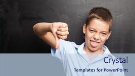  Presentation with blackboard - Colorful PPT theme enhanced with te gusta tu escuela - teenager near blackboard showing dislike backdrop and a light blue colored foreground