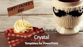  Presentation with cupcake - Cool new slides with tea and bow tie backdrop and a tawny brown colored foreground