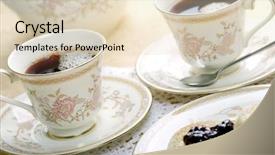  Presentation with high tea - Audience pleasing PPT layouts consisting of tea and crumpets for two backdrop and a lemonade colored foreground