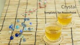  Presentation with marble - Presentation theme with tea-and-glass-marble background and a soft green colored foreground