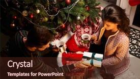 Presentation with couple in christ - Presentation theme having tea at home at chrismas background and a wine colored foreground