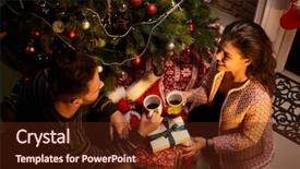  Presentation with top and down features of internet - PPT theme enhanced with tea at home at chrismas background and a tawny brown colored foreground
