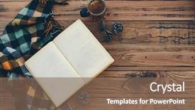  Presentation with vintage book - Slide deck consisting of tea bag opened blank book background and a violet colored foreground