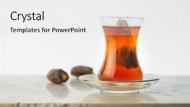  Presentation with water cup - Presentation with tea bag submerged background and a white colored foreground