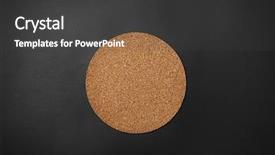  Presentation with cork - Beautiful PPT layouts featuring tea beer - cork drink coaster on black backdrop and a dark gray colored foreground