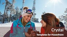  Presentation with friends - Cool new theme with tea beer - female friends enjoying hot drink backdrop and a tawny brown colored foreground