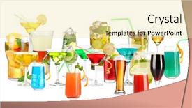  Presentation with colorful cocktails mojito red cocktail - Cool new PPT theme with tea beer - lot of different cocktails backdrop and a blonde colored foreground