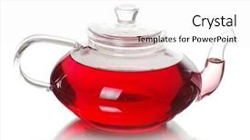  Presentation with tea - Slide set featuring tea-being-poured-into-glass background and a white colored foreground