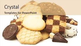  Presentation with white christmas - PPT layouts featuring tea biscuits - christmas sweets isolated background and a yellow colored foreground