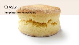  Presentation with biscuit - Presentation theme having tea biscuits - scone isolated on white background background and a coral colored foreground