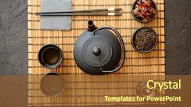  Presentation with asian bamboo - PPT theme having tea black vintage iron pot background and a tawny brown colored foreground