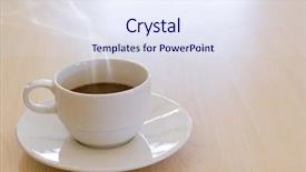  Presentation with cup coffee - Presentation enhanced with tea break - cup of hot drink coffee background and a sky blue colored foreground