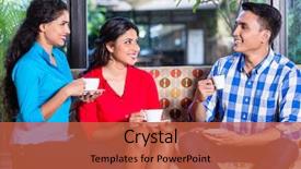  Presentation with indian tea - Cool new presentation with tea break - group of guests in indian backdrop and a red colored foreground