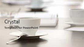  Presentation with tea coffee - Amazing PPT layouts having tea break - morning workplace cup of coffee backdrop and a soft green colored foreground
