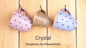  Presentation with nail salon beauty nails concept - Beautiful theme featuring tea break - nice cups hanging on nails backdrop and a lemonade colored foreground