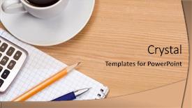  Presentation with tea coffee - Cool new theme with tea break - notepad and coffee at table backdrop and a coral colored foreground