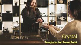  Presentation with ceremony - Slide deck having tea-ceremony-is-performed background and a tawny brown colored foreground