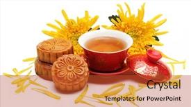  Presentation with food festival - PPT theme enhanced with tea chinese mid autumn festival background and a red colored foreground