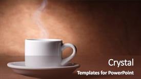  Presentation with tea cup - Theme consisting of tea coffee - cup background and a tawny brown colored foreground