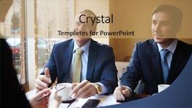  Presentation with monthly meeting - Cool new PPT layouts with tea company - meeting of partners backdrop and a  colored foreground