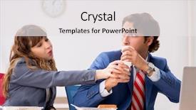  Presentation with lunch - Theme having tea company - two colleagues having lunch break background and a white colored foreground