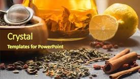  Presentation with lemons - Slides having tea composition with cinnamon sticks lemons background and a tawny brown colored foreground