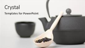  Presentation with chinese traditional - Presentation design featuring tea cup and teapot chinese background and a white colored foreground