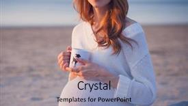  Presentation with cute baby - Amazing slides having tea cup beach - cute young woman waiting backdrop and a  colored foreground