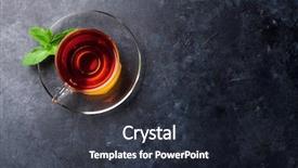  Presentation with tea cup - Slides consisting of tea cup with mint on stone table top view with copy space background and a tawny brown colored foreground