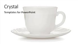  Presentation with cup of lemon tea - Beautiful presentation theme featuring tea cup with saucer isolated backdrop and a white colored foreground
