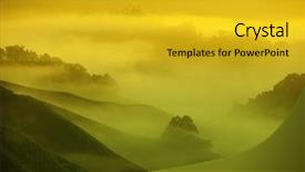  Presentation with high tea - Slide deck with tea farm in sunrise background and a gold colored foreground