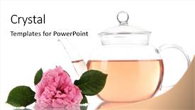  Presentation with bubble tea crystal graphics - Slide deck featuring tea from tea rose background and a white colored foreground