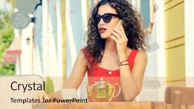  Presentation with beautiful black women smiling - Audience pleasing slide set consisting of tea in a summer caf backdrop and a coral colored foreground