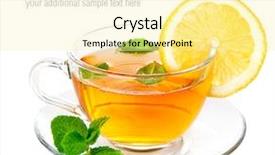  Presentation with cup of lemon tea - Amazing presentation theme having tea in cup with leaf backdrop and a blonde colored foreground